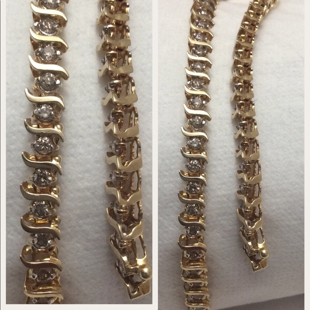 14k Gold Diamond 💎 Bracelet GREAT Gift 🎁💝 IDEA! - Picture 5 of 8